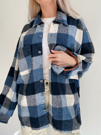 Vintage beige/gray check shirt L