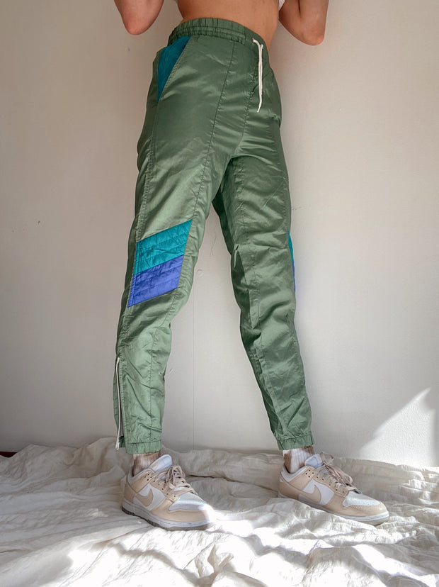 Pantalon de jogging vert et bleu XS/S