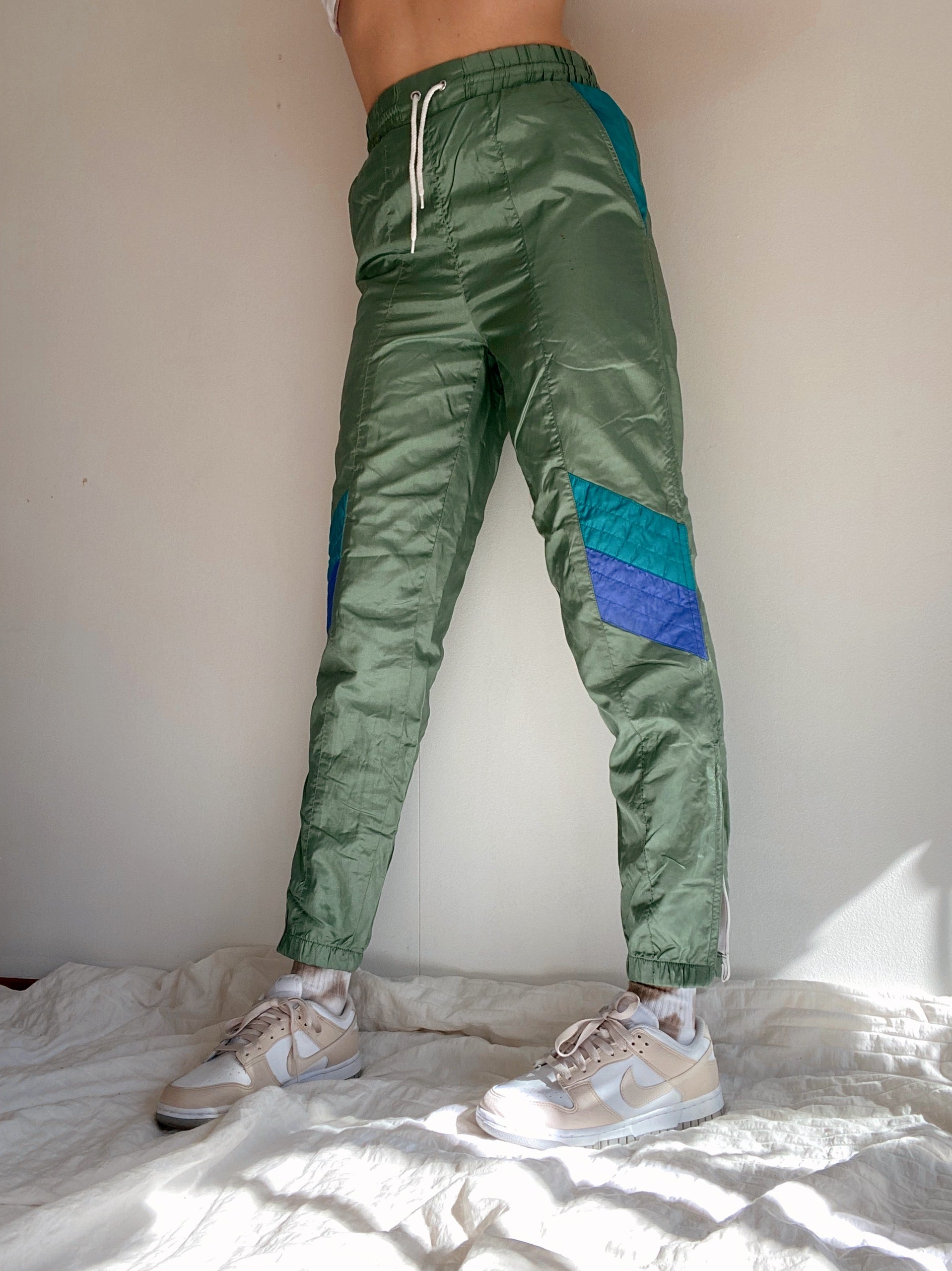 Pantalon de jogging vert et bleu XS/S