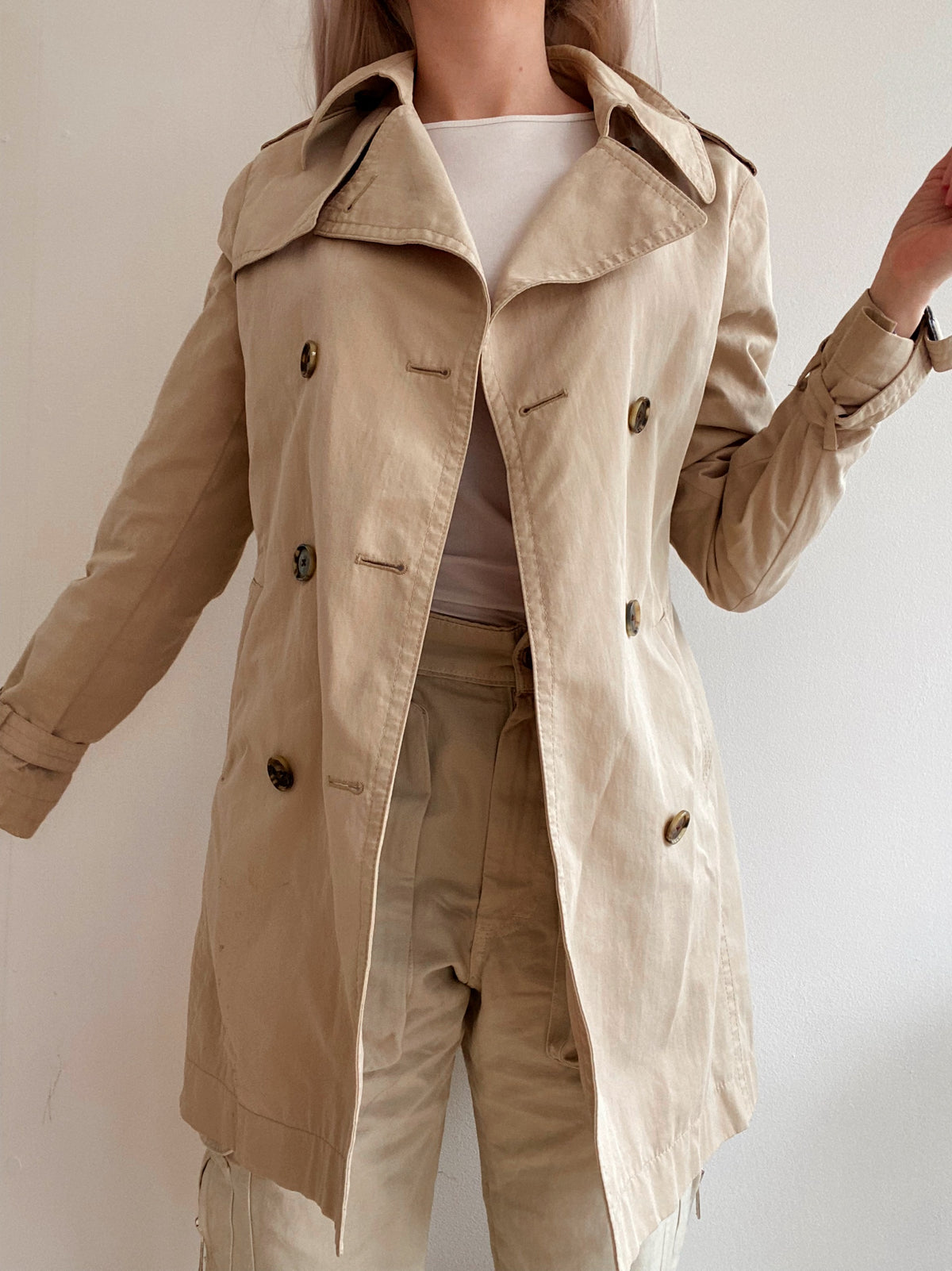 Kurzer beiger Trenchcoat Tommy Hilfiger S