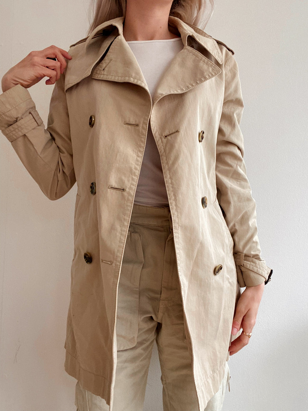 Kurzer beiger Trenchcoat Tommy Hilfiger S