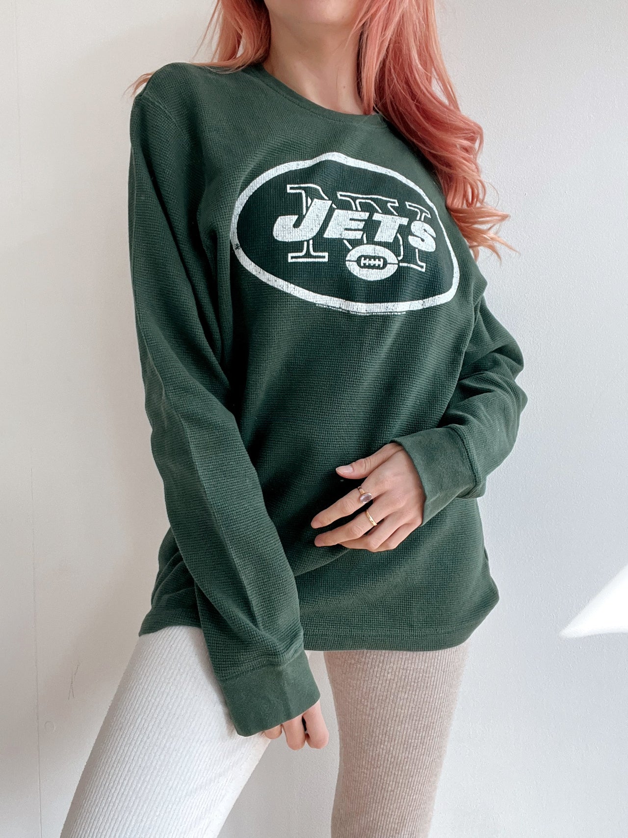 Pull vintage américain vert foncé Jets XL