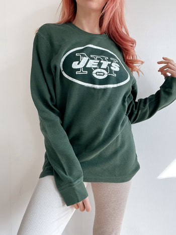 Pull vintage américain vert foncé Jets XL