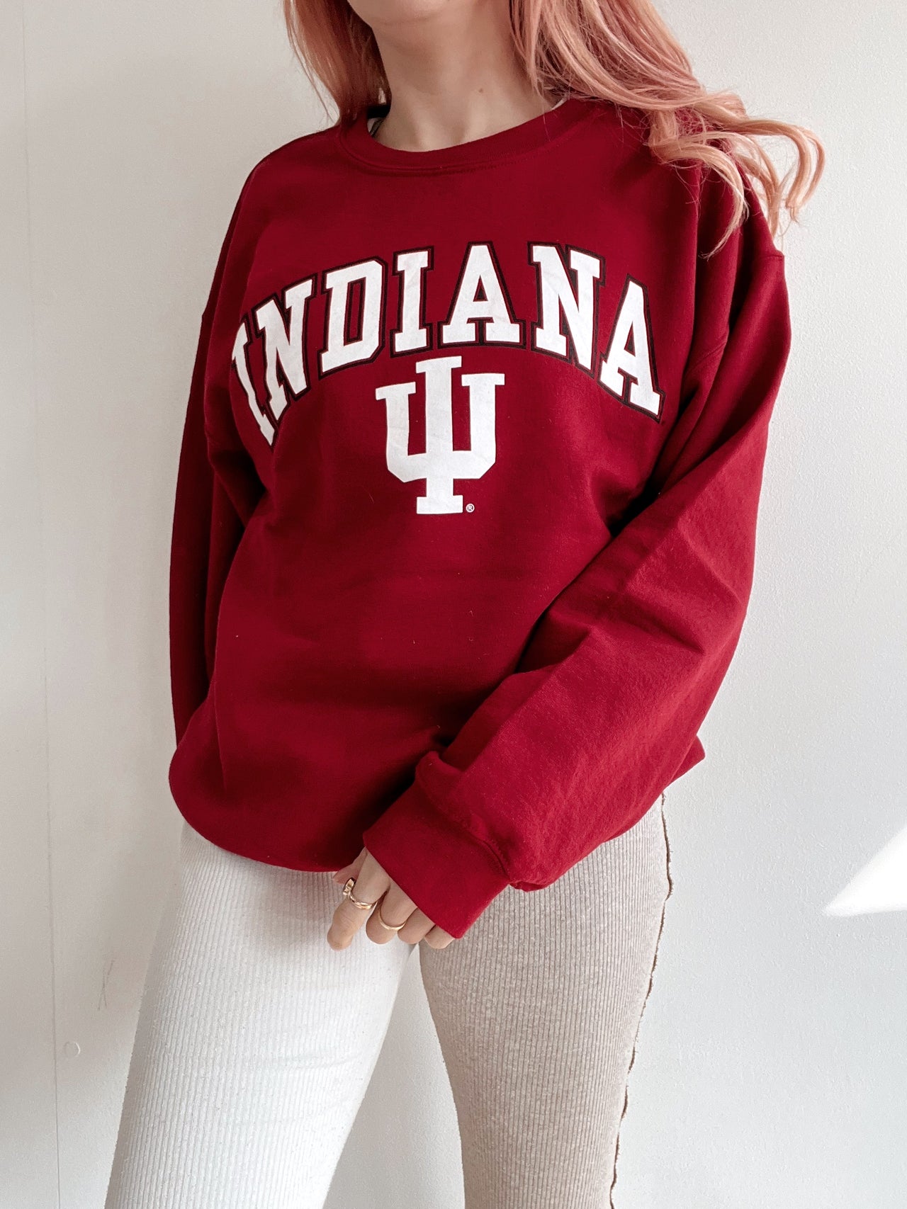 Pull vintage américain rouge Indiana XL