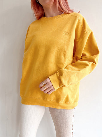 Pull vintage américain jaune uni M