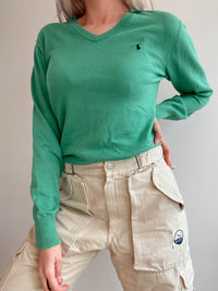 Green Lacoste L Long Sleeve Polo Shirt