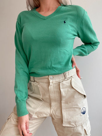 Green Lacoste L Long Sleeve Polo Shirt