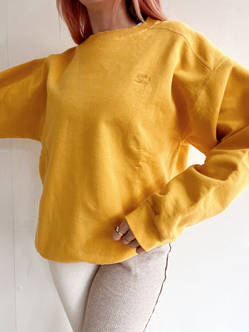 Pull vintage américain jaune uni M