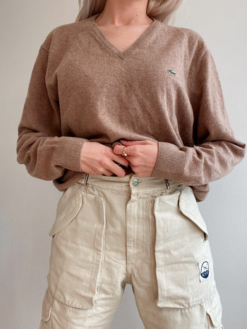 Pull en maille beige Lacoste L