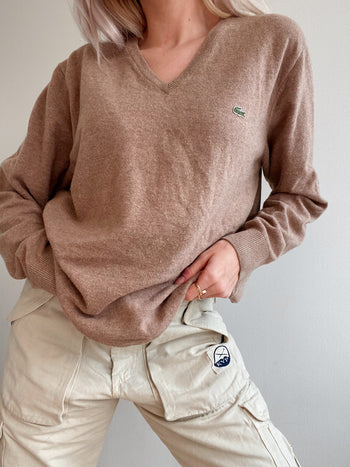 Pull en maille beige Lacoste L