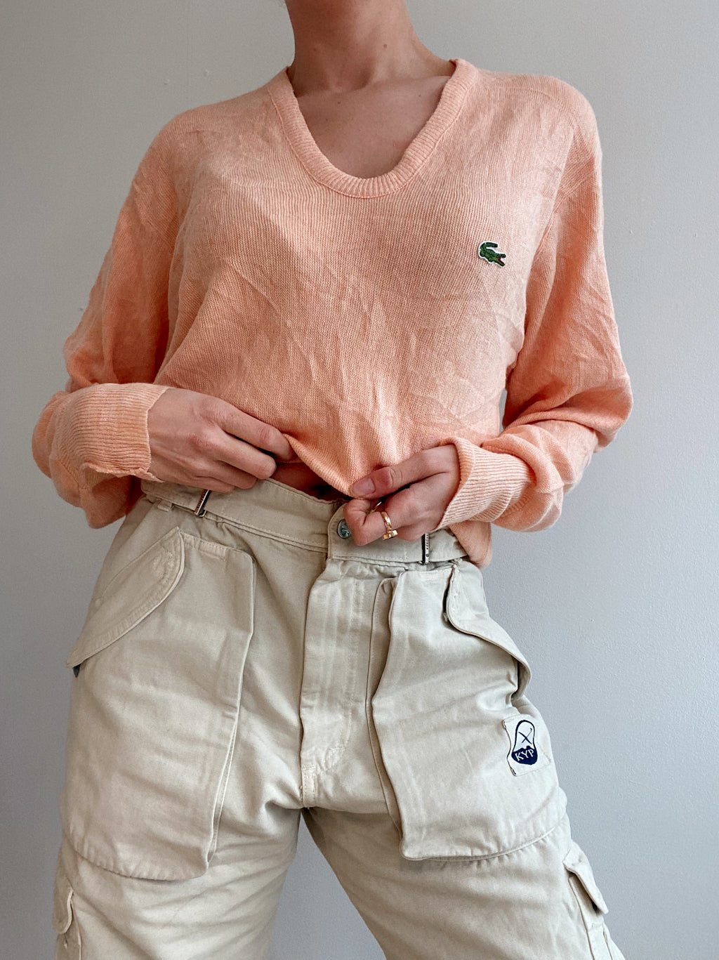 Green Lacoste L Long Sleeve Polo Shirt
