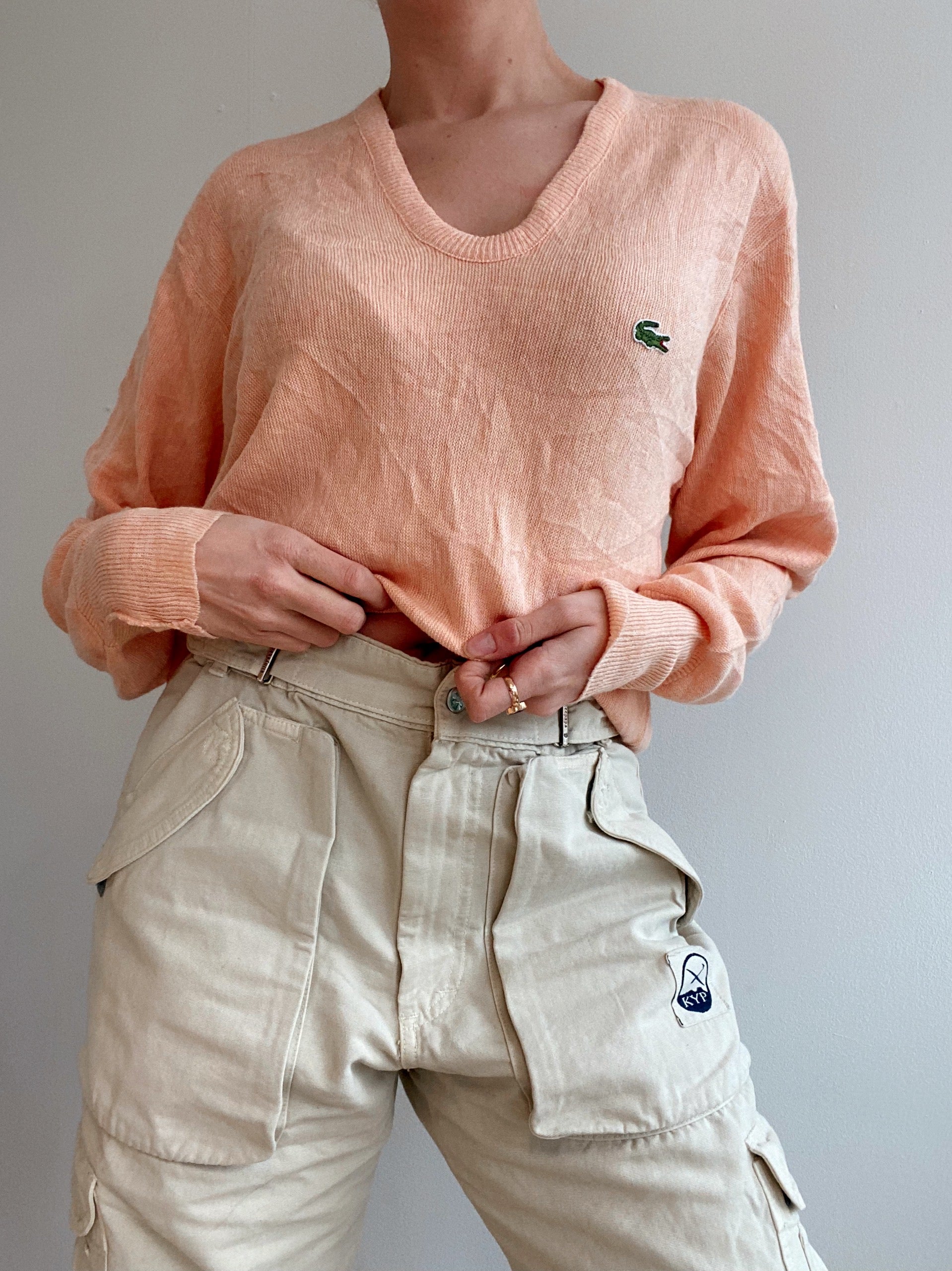 Green Lacoste L Long Sleeve Polo Shirt