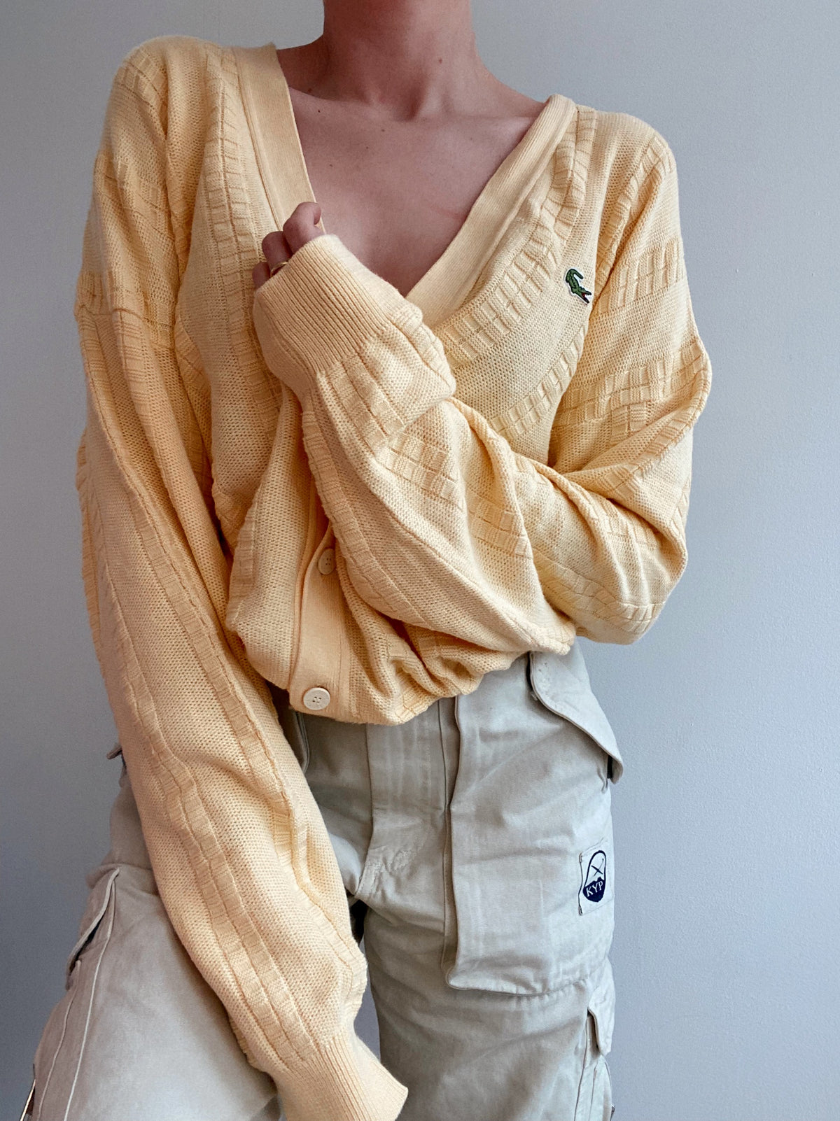 Jacket en maille jaune Lacoste L