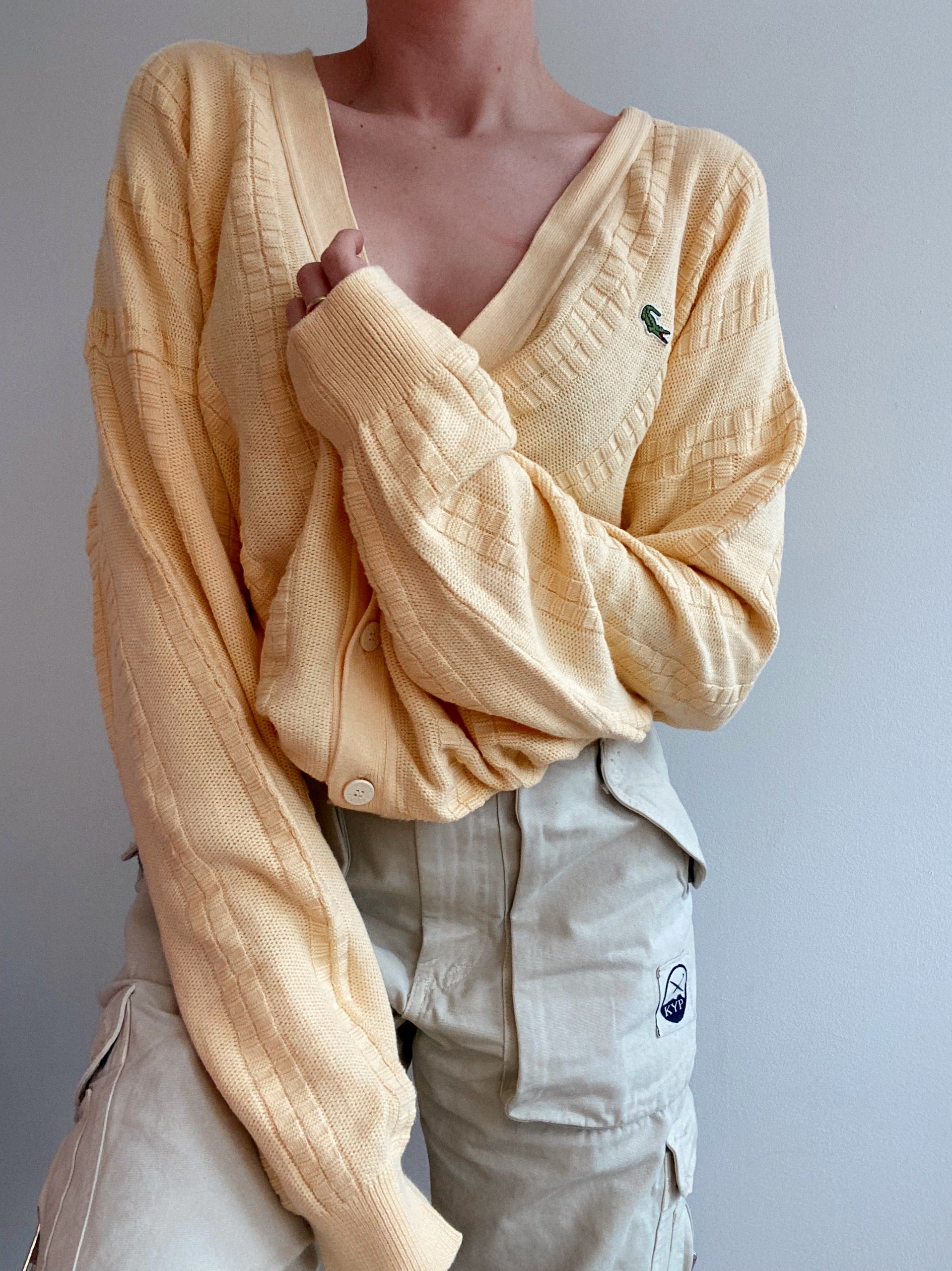 Jacket en maille jaune Lacoste L