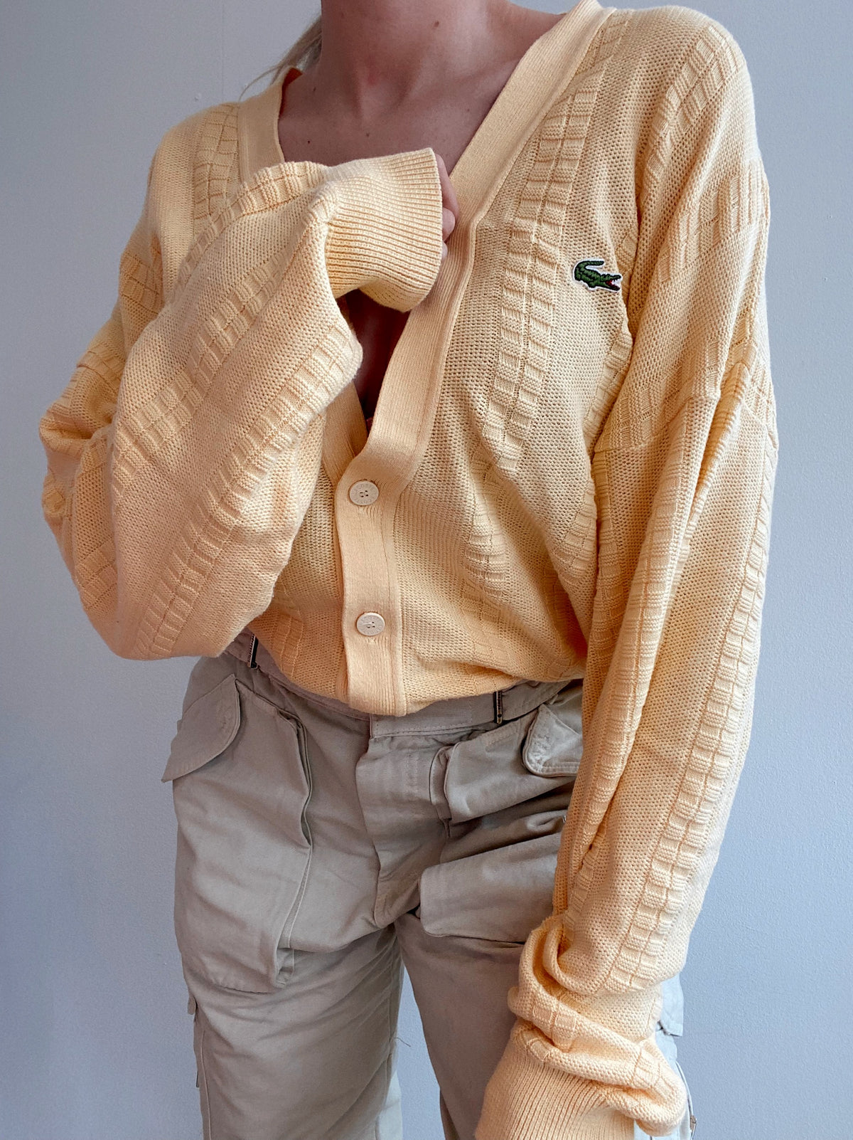 Jacket en maille jaune Lacoste L