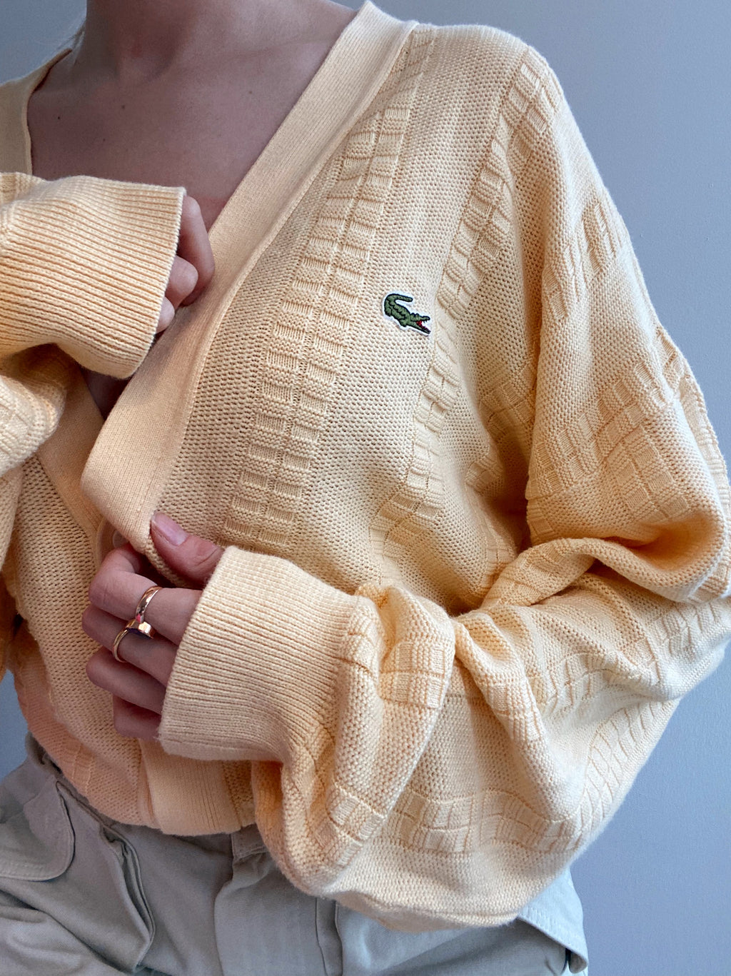 Jacket en maille jaune Lacoste L