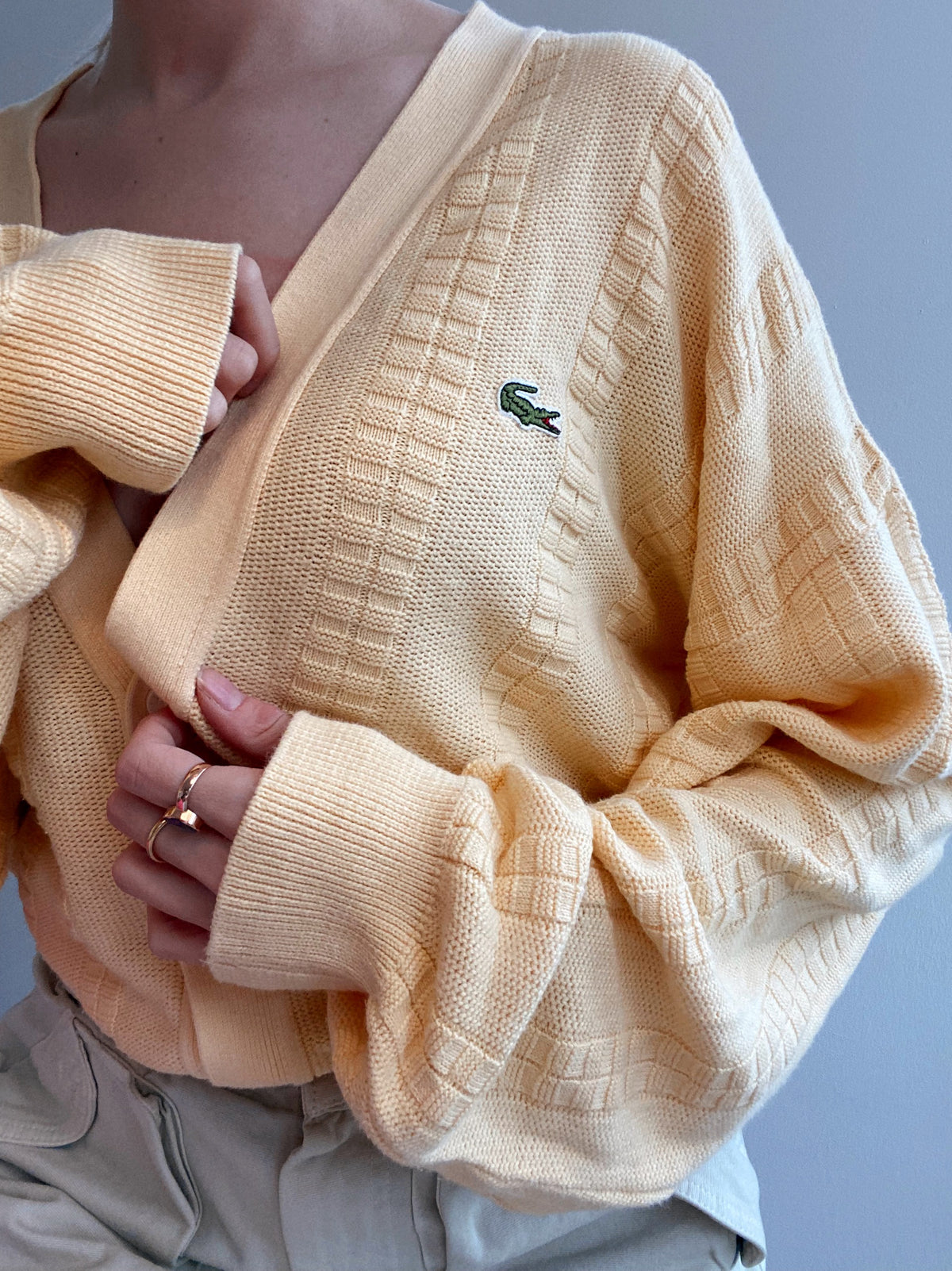 Jacket en maille jaune Lacoste L