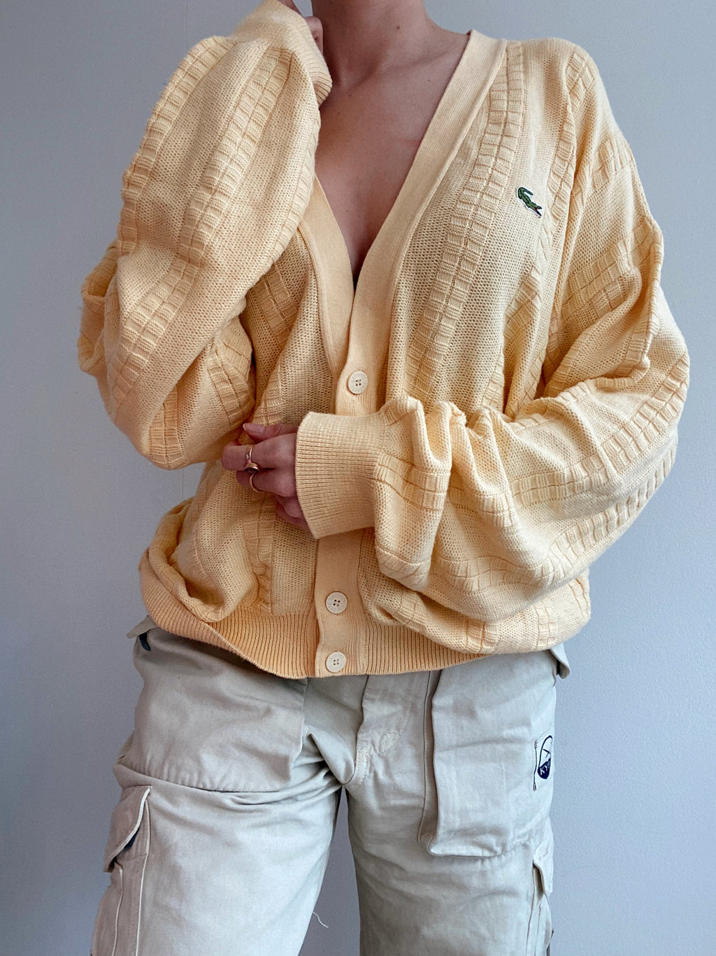 Jacket en maille jaune Lacoste L