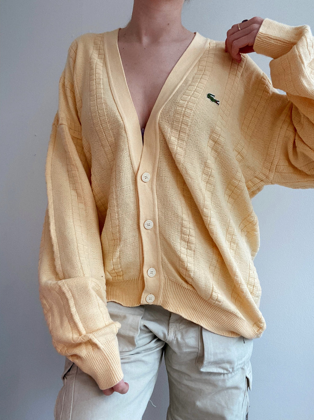 Jacket en maille jaune Lacoste L