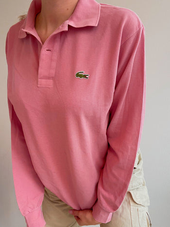 Polo à manches longues rose Lacoste S/M