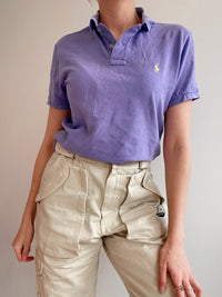 Polo à manches courtes violet et jaune Ralph Lauren S