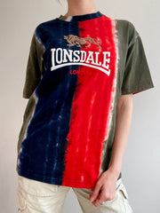 Lonsdale XL blau-rotes Khaki-T-Shirt