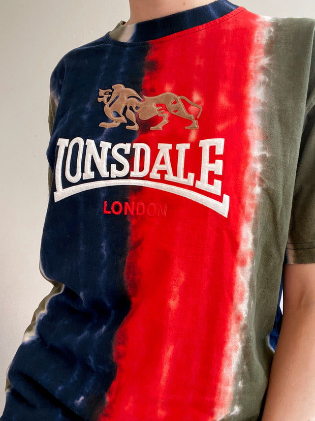 T-shirt bleu rouge khaki Lonsdale XL