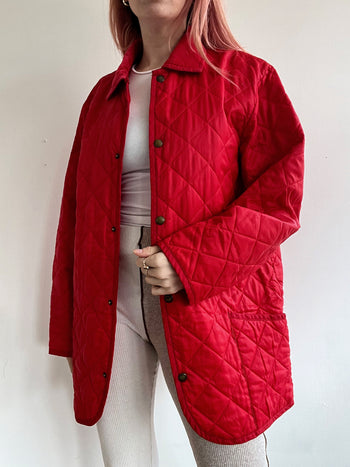 Veste vintage matelassée rouge M