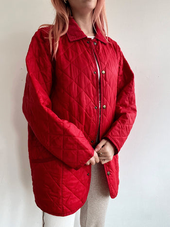 Veste vintage matelassée rouge M