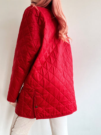 Veste vintage matelassée rouge M