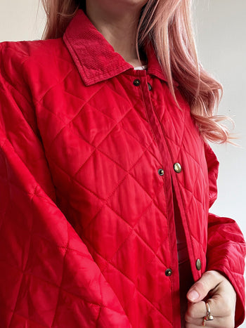 Veste vintage matelassée rouge M