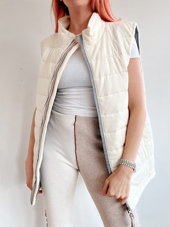 Gilet doudoune blanc cassé L