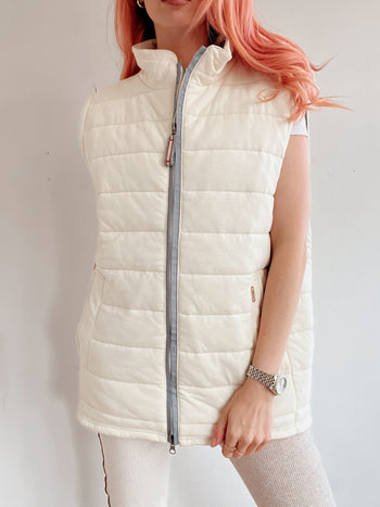 Gilet doudoune blanc cassé L