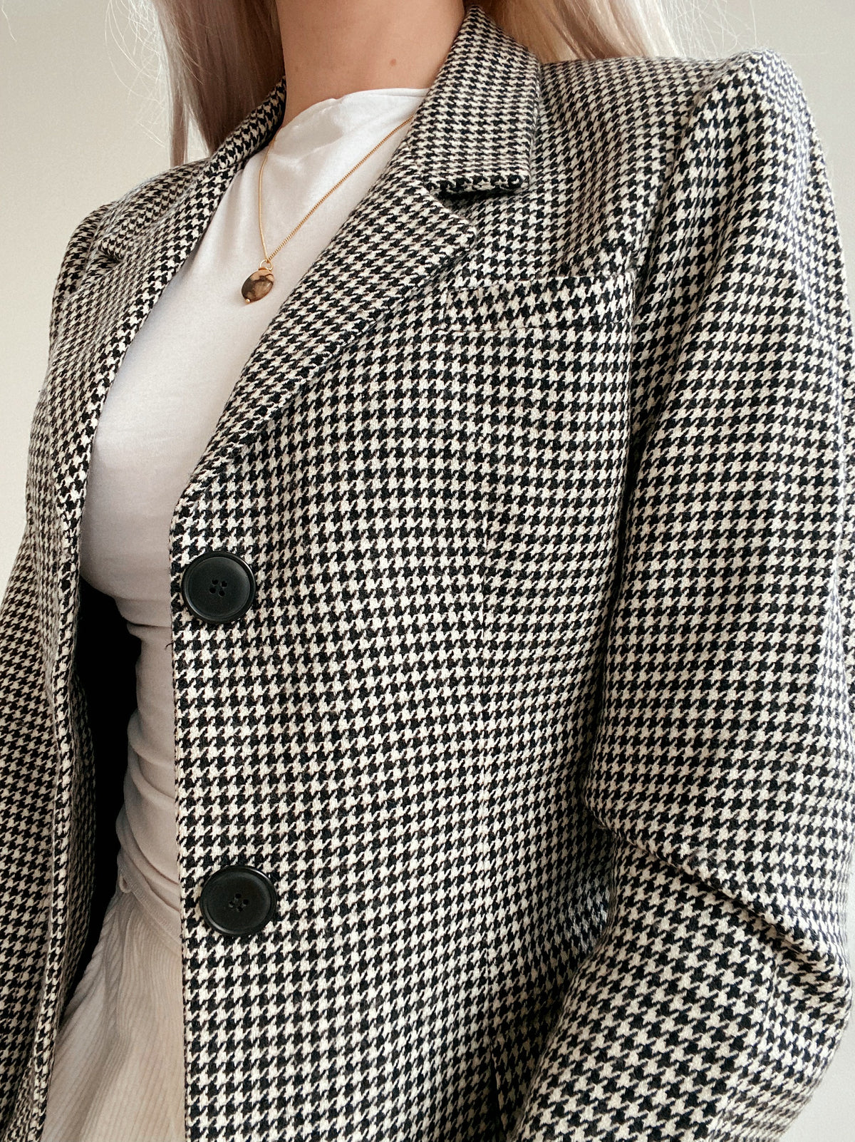 Veste Blazer pied de poule noire et blannche S/M