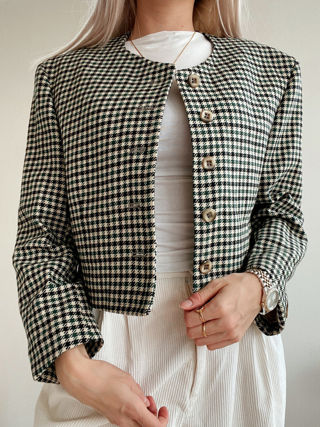 Oversized gray/blue/green blazer jacket M/L