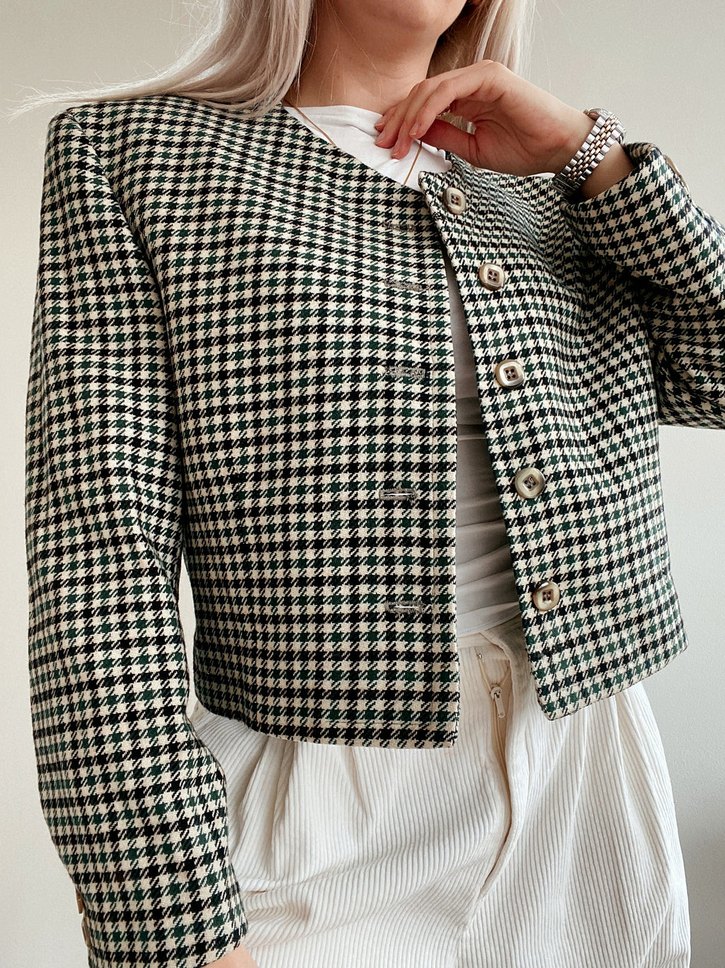 Oversized gray/blue/green blazer jacket M/L