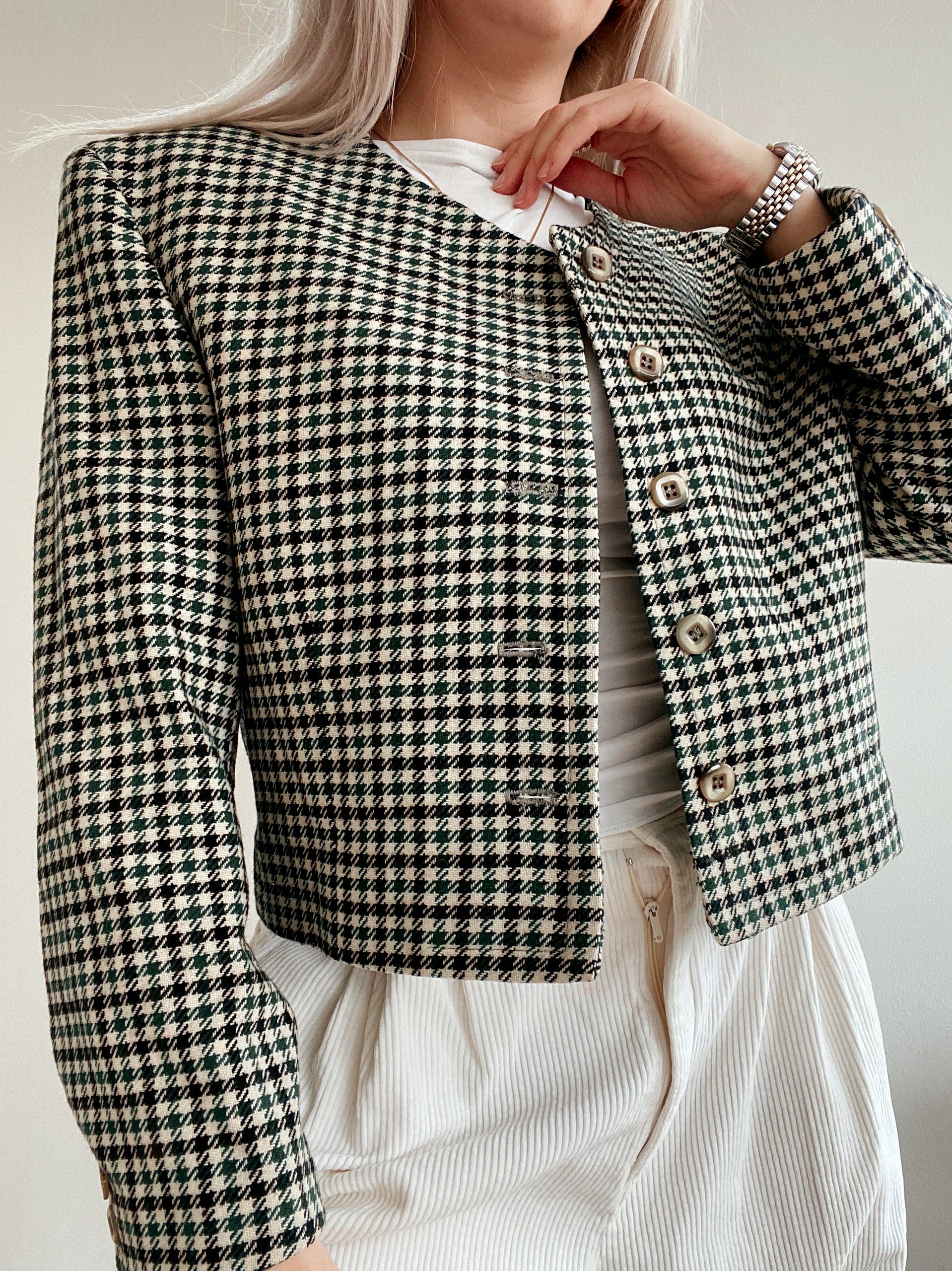 Oversized gray/blue/green blazer jacket M/L