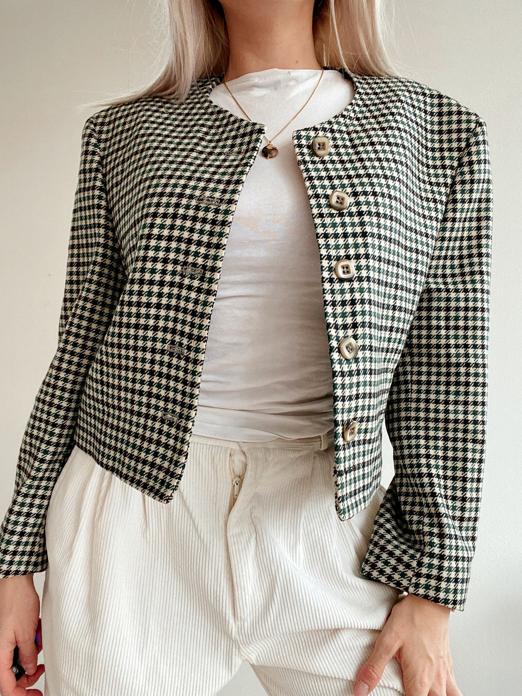 Oversized gray/blue/green blazer jacket M/L