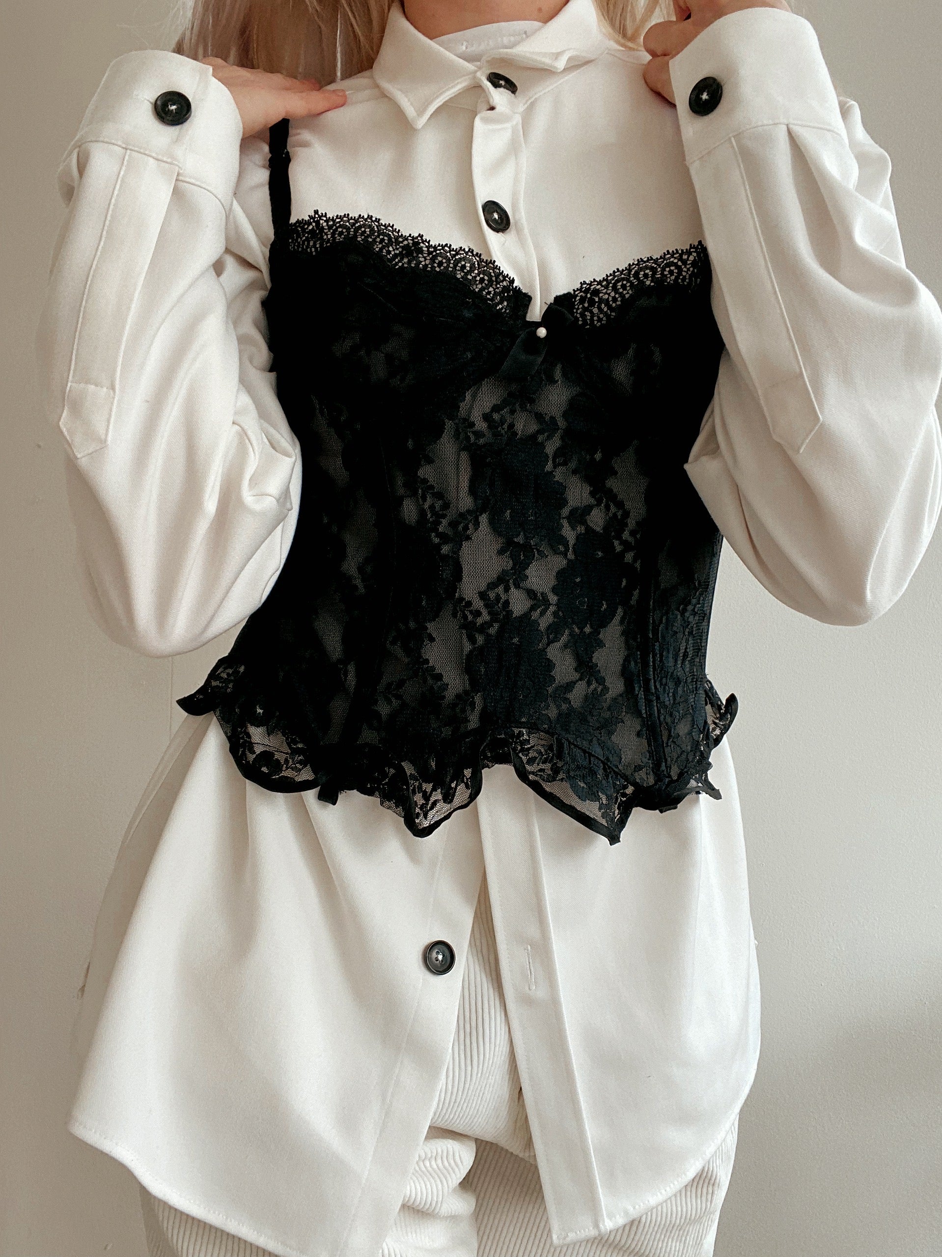 Corset/Lingerie noire en dentelle S