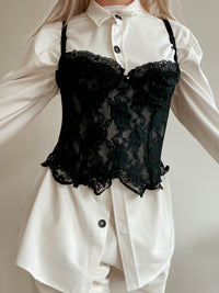 Corset/Lingerie noire en dentelle S