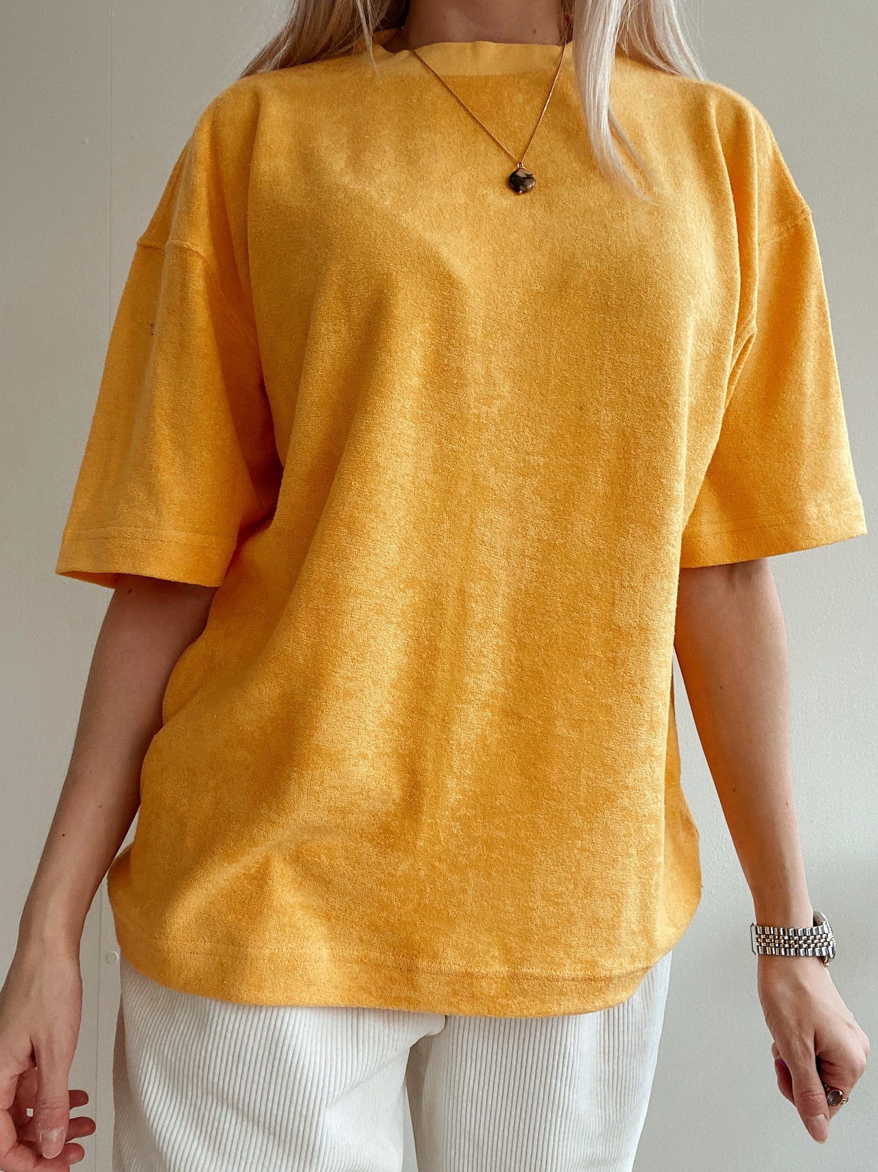 T-shirt jaune uni  L