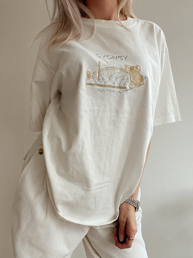T-shirt blanc cassé Sydney brodé XL