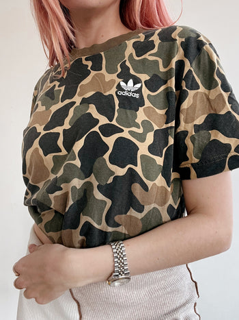 T-shirt khaki/beige militaire Adidas M