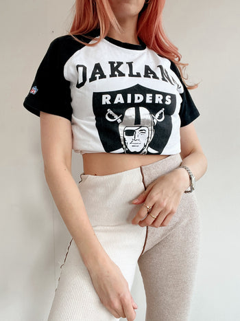 T-shirt vintage blanc et noir NFL M