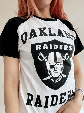 T-shirt vintage blanc et noir NFL M