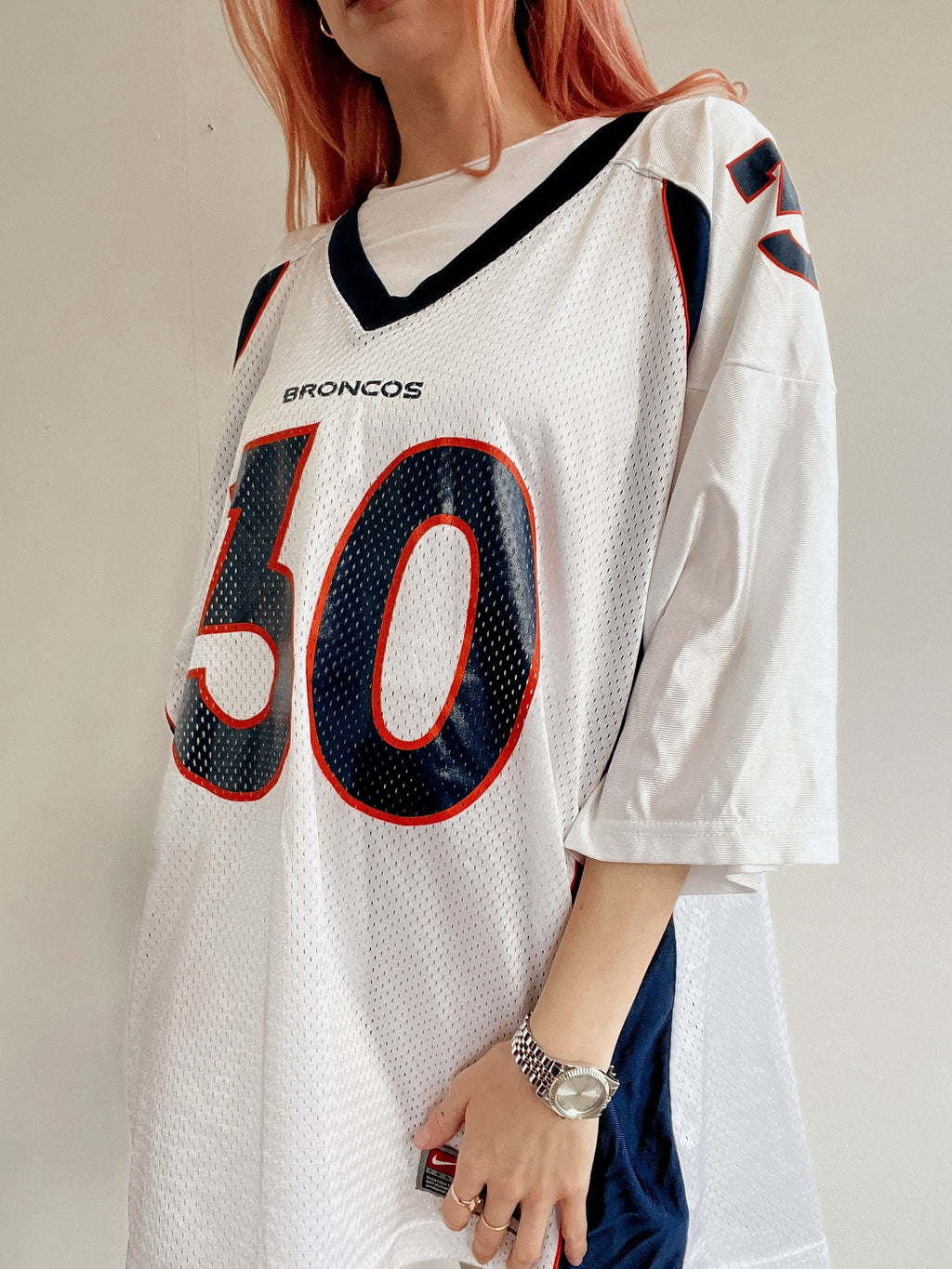 Weißes Nike Baseball-Trikot L