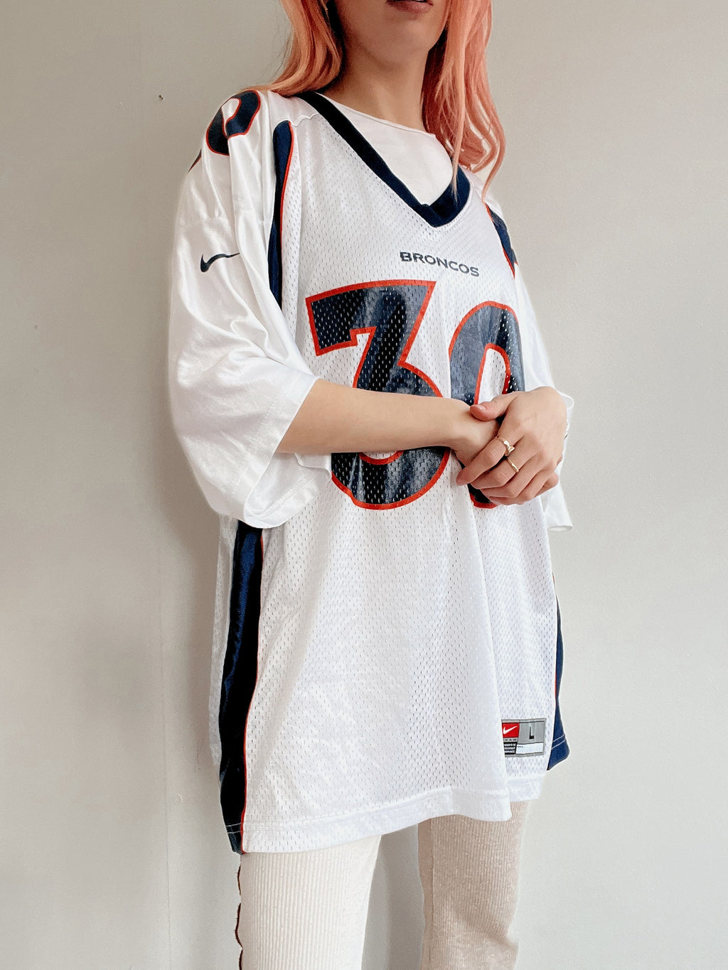 Weißes Nike Baseball-Trikot L