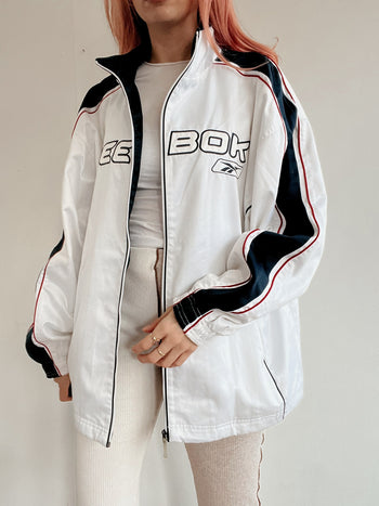 Veste de jogging blanche et noire Reebok M