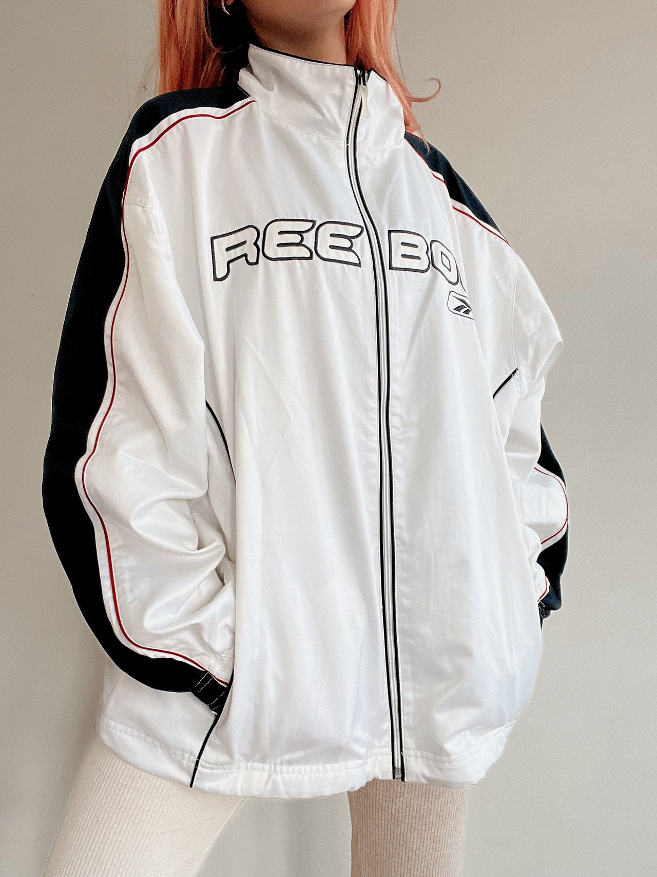 Veste de jogging blanche et noire Reebok M