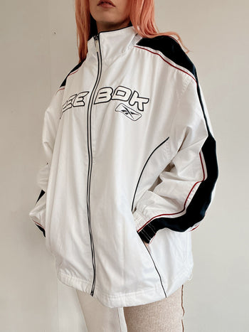 Veste de jogging blanche et noire Reebok M